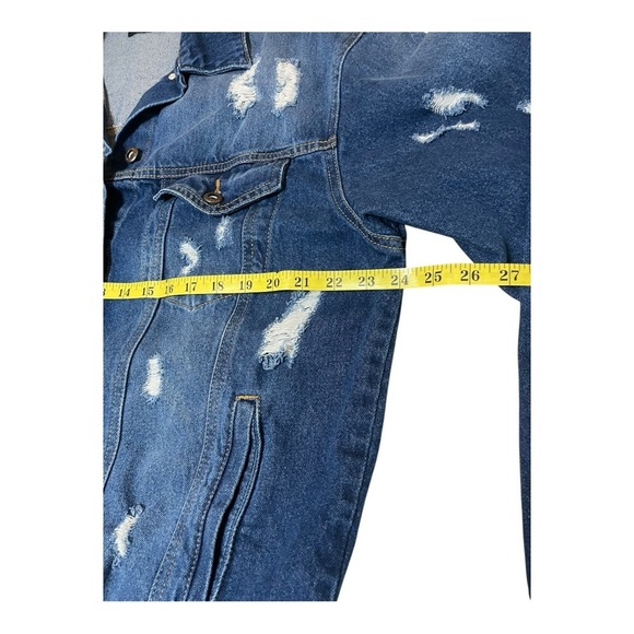 BLUE AGE Distressed Denim Jacket size Large - Picture 4 of 6
